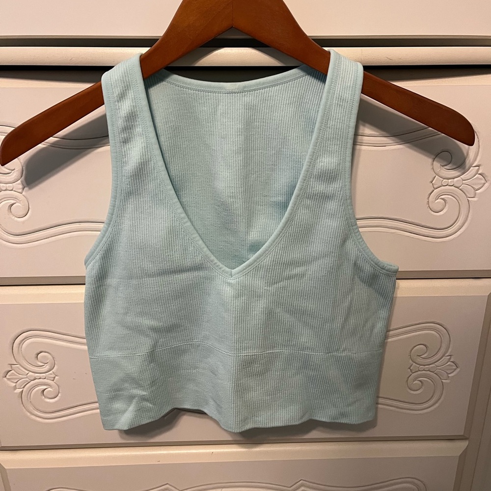 Light Blue Workout Crop Top